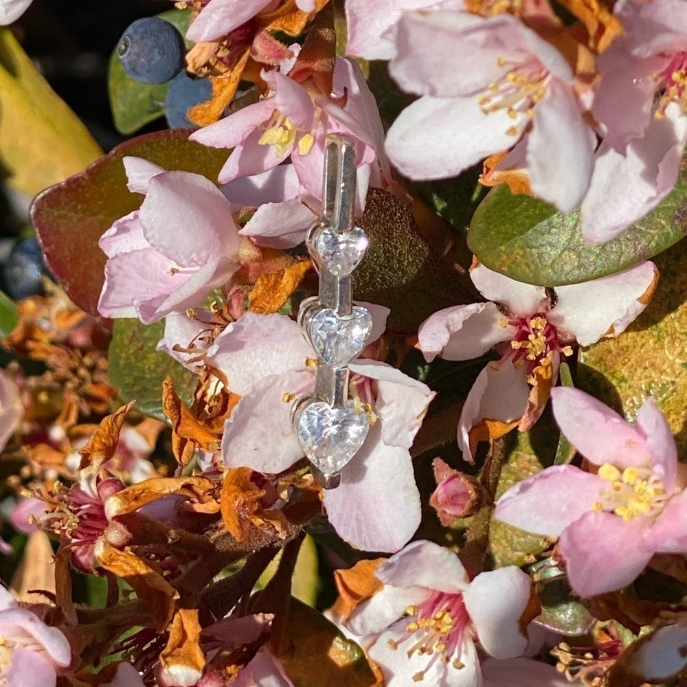 925 Silver & Cubic Zirconia Triple Heart Pendant